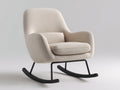 Schaukelstühle 78x92x98 cm - Bouclé-Stoff in Beige und Metallgestell in Schwarz - moderner Wohnstil