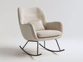 Schaukelstuhl Strukturstoff Metallgestell 82x70x99 cm - Beige-Schwarz - Modernes Wohnzimmerdesign