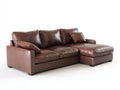 Ecksofa Lederoptik 285x170x84 cm - braun - moderner Wohnstil mit Chaiselongue
