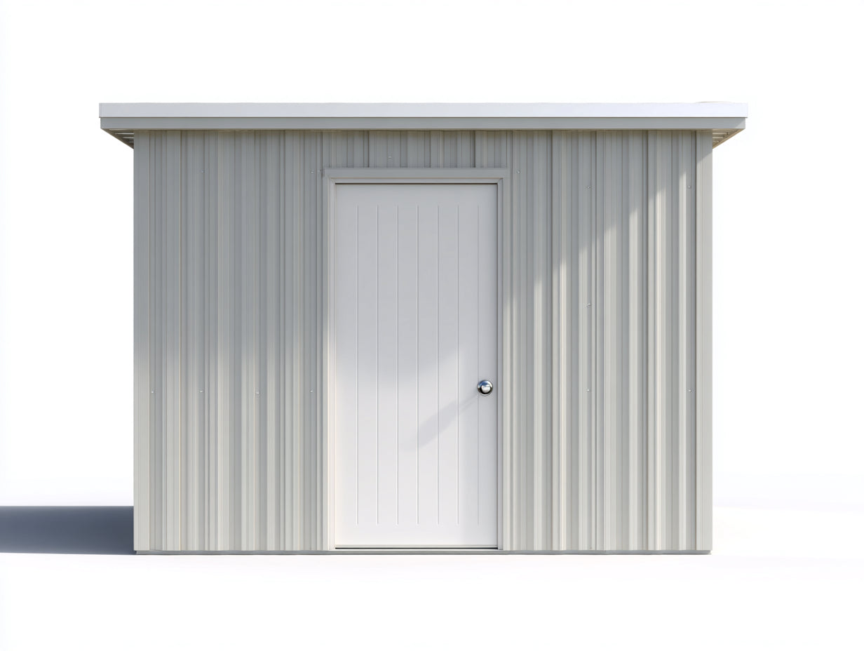 Gartenhäuser Metall 240x180x210 cm - hellgrau weiß - Gerätehaus mit Einzeltür