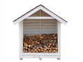 Kaminholzregal Holz 160x70x190 cm - Weiß-Braun-Grau - Landhausstil für den Außenbereich