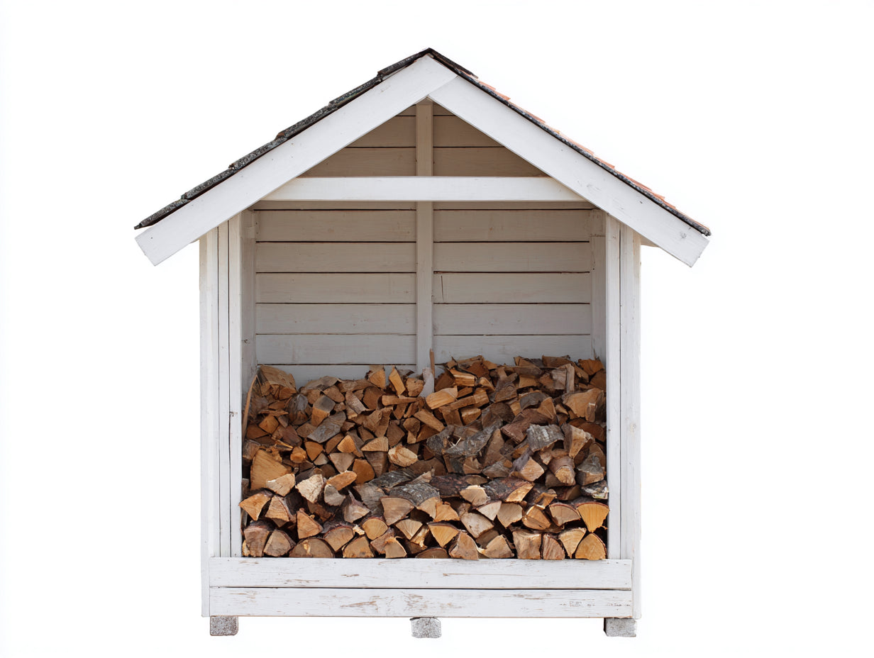 Kaminholzregal Holz 160x70x190 cm - Weiß-Braun-Grau - Landhausstil für den Außenbereich
