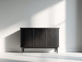 Dielenschränke Holz 150x42x86 cm Schwarz - Modernes Sideboard mit Holzstruktur