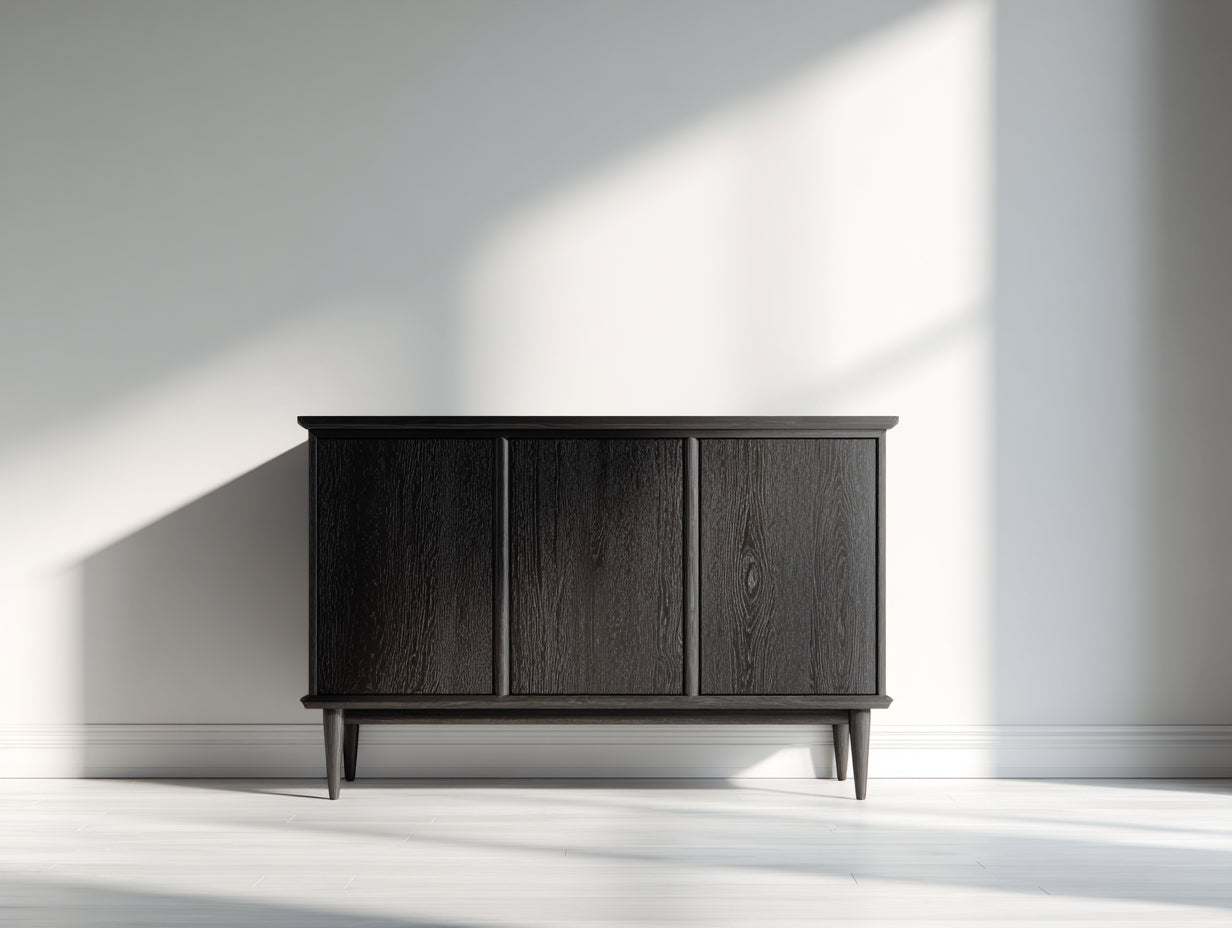 Dielenschränke Holz 150x42x86 cm Schwarz - Modernes Sideboard mit Holzstruktur