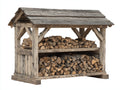 Kaminholzregal Holz 180x75x165 cm - Braun-Grau - Rustikaler Außenbereich