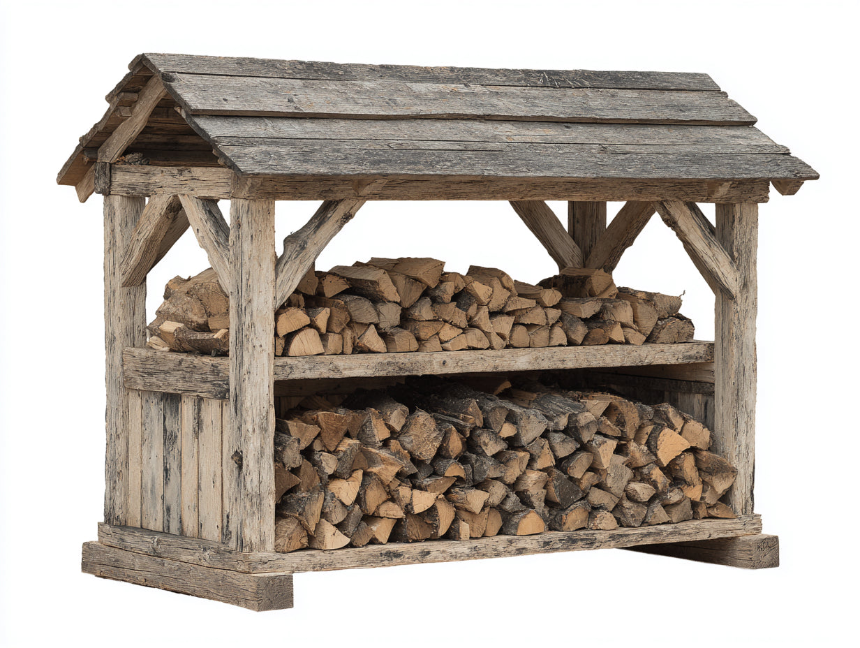Kaminholzregal Holz 180x75x165 cm - Braun-Grau - Rustikaler Außenbereich