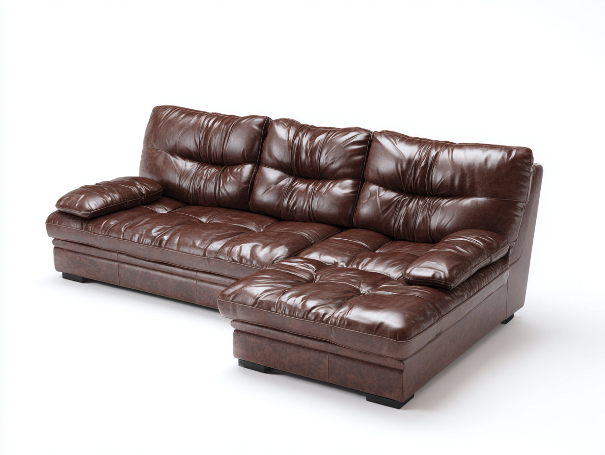 Ecksofa Kunstleder 275x175x86 cm Braun - Modernes Lounge Design mit Liegefläche