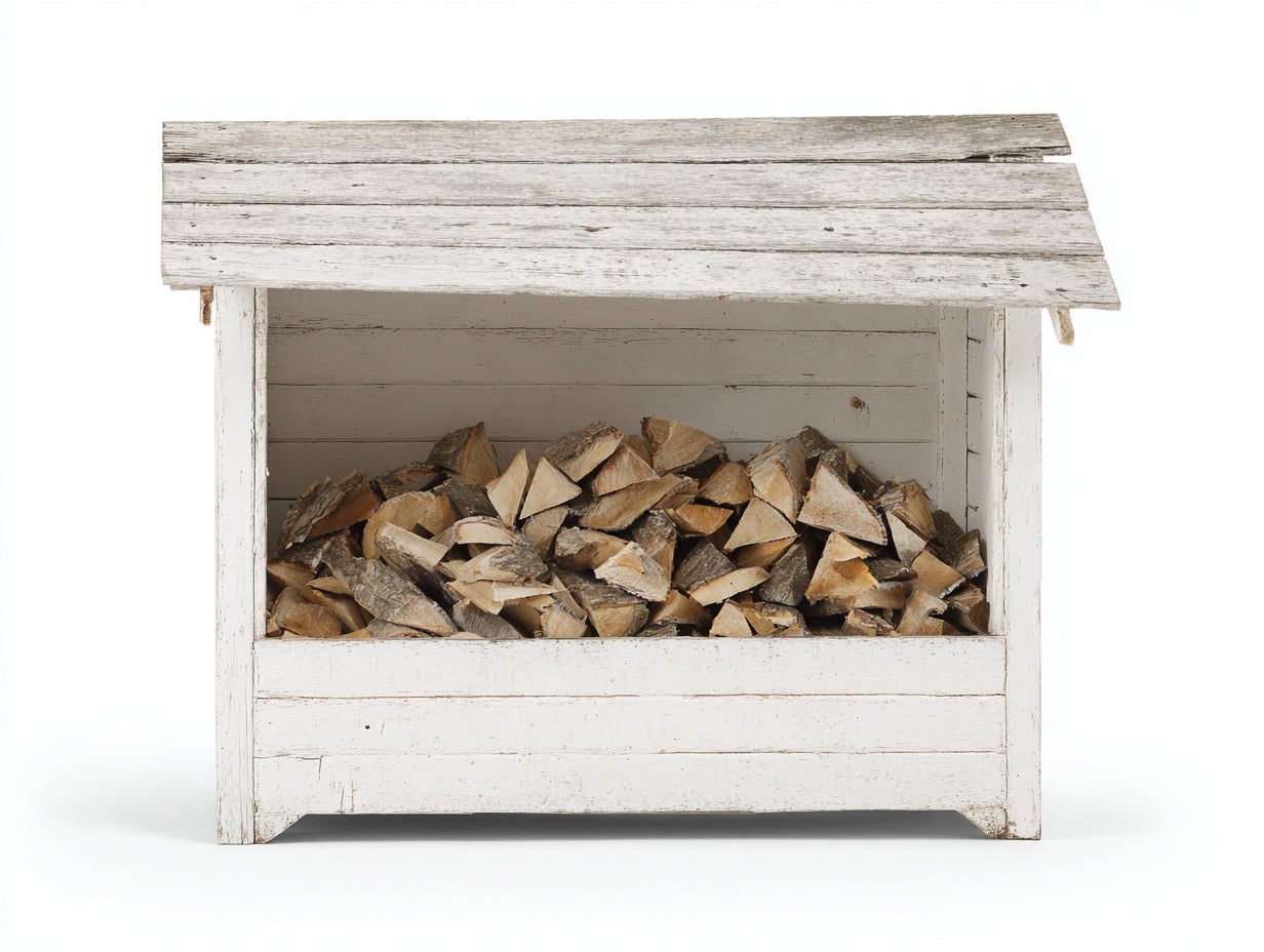 Kaminholzregal Holz weiß 120x45x95 cm - für Garten - rustikales Design
