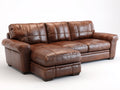 Ecksofa Lederoptik 285x170x88 cm - braun - klassischer Wohnstil mit Chaiselongue