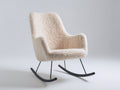 Schaukelstühle Teddy Stoff 78x72x96 cm - Creme-Schwarz - moderner Wohnzimmersessel