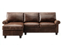 Ecksofa in Lederoptik 275 x 178 x 88 cm - Dunkelbraun - klassisch für Wohnzimmer