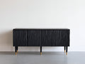 Dielenschränke Holz 180x42x82 cm Schwarz - Modernes Design mit Strukturfront