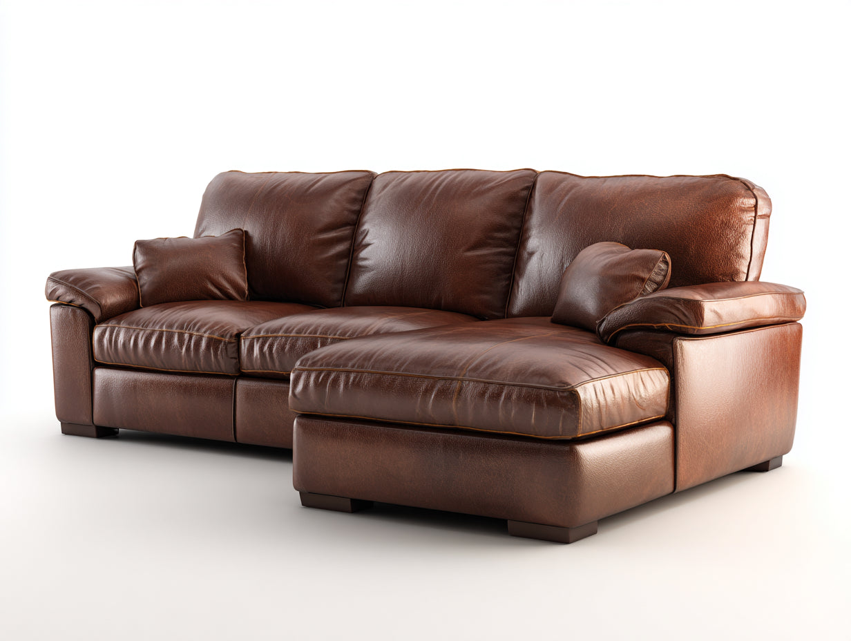 Ecksofa Lederoptik 275x170x86 cm - braun - klassischer Wohnstil mit Chaiselongue