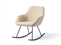 Schaukelstühle Teddy Stoff 72x84x88 cm - creme schwarz - moderner Stil mit Metallgestell
