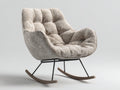 Schaukelstühle Stoff 82x95x96 cm Beige-Schwarz - Modernes Design mit Kufen