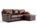 Ecksofa 270x170x88 cm - Kunstleder in Dunkelbraun - moderner Wohnstil