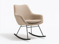 Schaukelstühle Bouclé 74x86x92 cm Beige-Schwarz - Modernes Design mit Metallkufen
