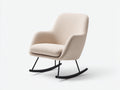 Schaukelstühle Bouclé 76x88x94 cm Creme-Schwarz - Modernes Design mit Metallkufen