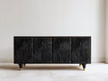 Dielenschränke Holz 170x40x78 cm - schwarz gold - moderner Flurschrank mit 4 Türen