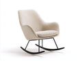 Schaukelstuhl Bouclé-Stoff Metallgestell 80x69x98 cm - Beige-Schwarz - Modernes Wohnzimmerdesign