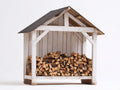 Kaminholzregal Holz 150x65x175 cm - Weiß-Braun - Rustikaler Außenbereich