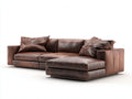 Ecksofa Lederoptik 290x175x82 cm - dunkelbraun - moderner Lounge Stil mit Chaiselongue