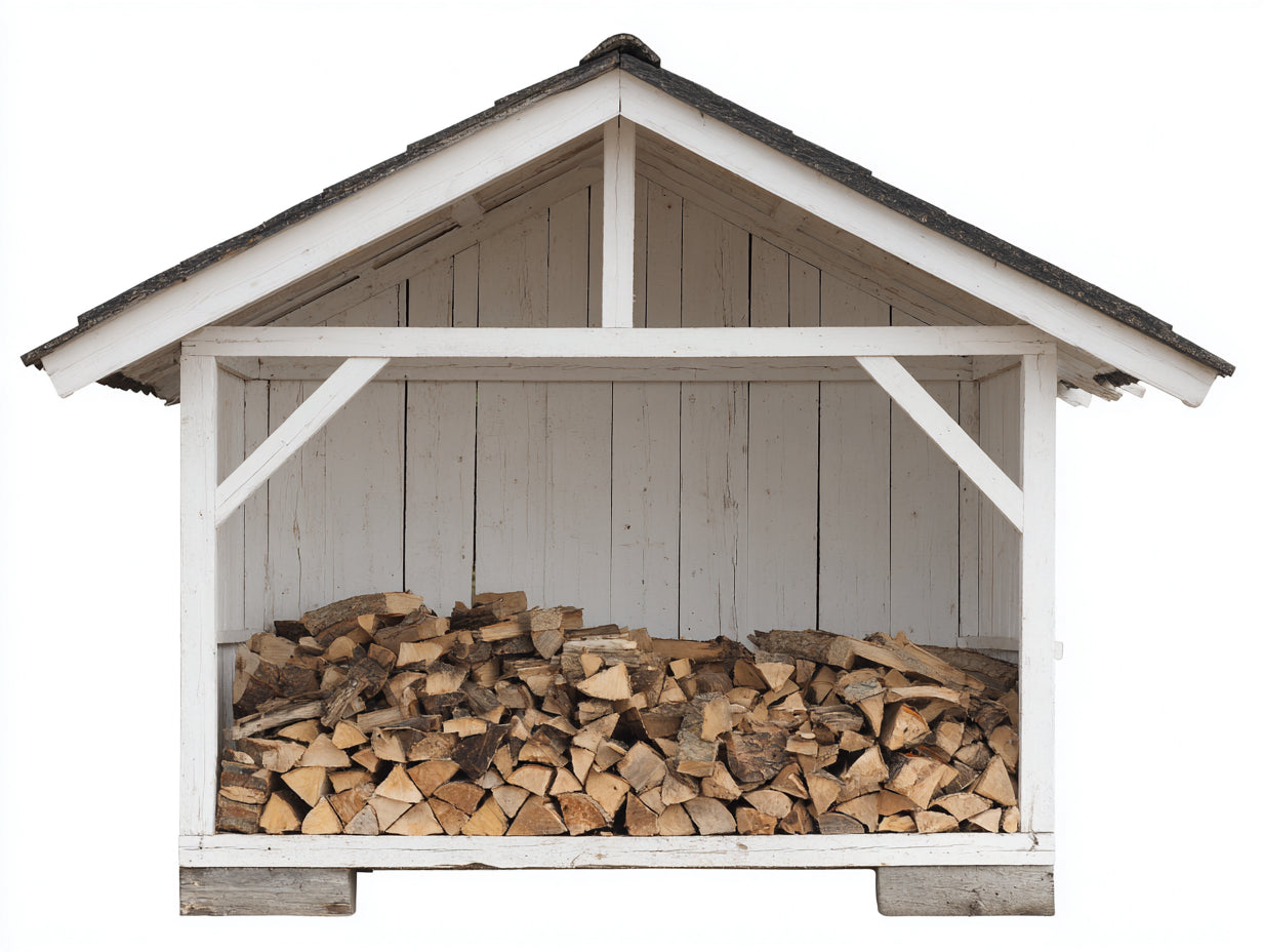 Kaminholzregal Holz weiß grau 180x58x145 cm - für Garten - rustikales Design